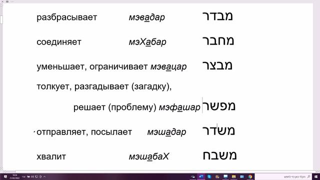210. Арамейские глаголы ПАЭЛЬ с последней буквой корня РЕШ, Ъэ, ХЭТ; настоящее время смотреть онлайн