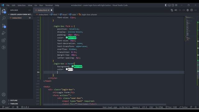 How to create login form with light button only html & css #html #css #login #form