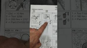 моменты затяжек шкива коленвала Audi c4, wv T4, LT, Volvo.