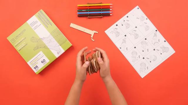 Деревянный конструктор "Бегемот" с набором карандашей / 98 деталей смотреть онлайн