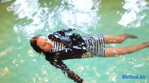 Wetlook Girls - Helen Striped dress wetlook