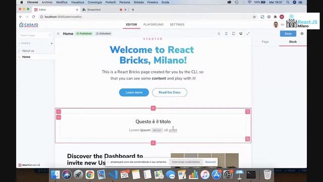 [React Milano Meetup] Matteo Frana, React Bricks: CMS con editing visuale basato su componenti Reac смотреть онлайн