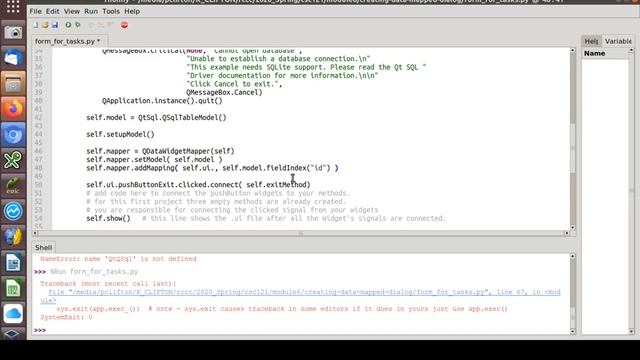 CSC-121, Graphical Python Programming, Creating a Data-Mapped Dialog w/ PyQt5, Python & QSql: Part смотреть онлайн