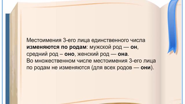 Личные местоимения 3 лица ед. числа смотреть онлайн