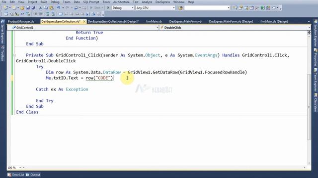 DevExpress # 005 - Creating Item Collection Form (Coding for Grid)