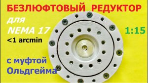 Безлюфтовый редуктор с муфтой Ольдгейма / Backlash free gearbox (Оldhаm clutch)