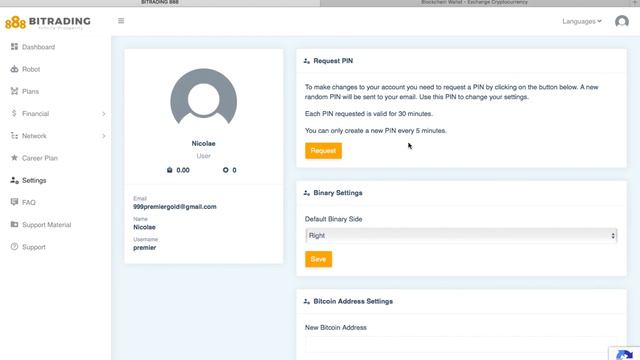 BITRADING888. ПОЛУЧЕНИЕ PIN И НАСТРОЙКА КОШЕЛЬКА. ИНВЕСТИЦИИ. ТРЕЙДИНВЕСТ. ЗАРАБОТОК. смотреть онлайн