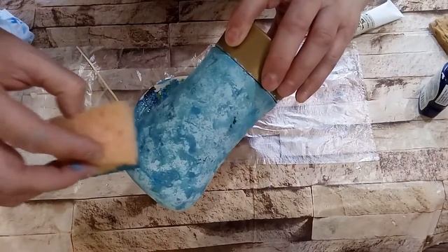 Имитация бирюзы акриловыми красками/имитацияминералов/поделки/переделки/декор/ смотреть онлайн