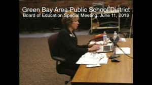 GBAPSD Board of Education Special Session: June 11, 2018