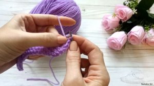 Красивый узор спицами. Для шарфов, снудов, пледов, покрывал и т.д. Подробный МК.