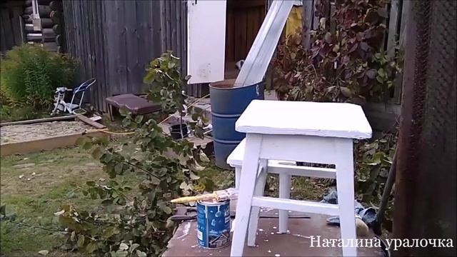 Осенняя побелка стволов плодовых деревьев. смотреть онлайн