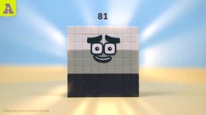 Wow! Big Numberblocks Squares! 100, 81, 64, 49, 36, 25, 16  with Magnetic Blocks