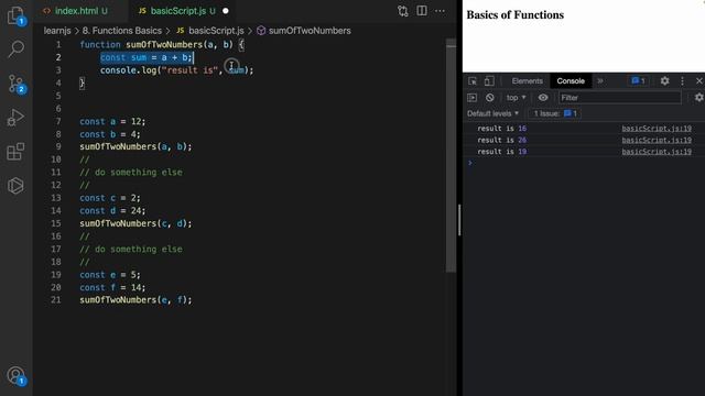 Functions in Javascript | Basics of Functions | Complete Web Development Course #42