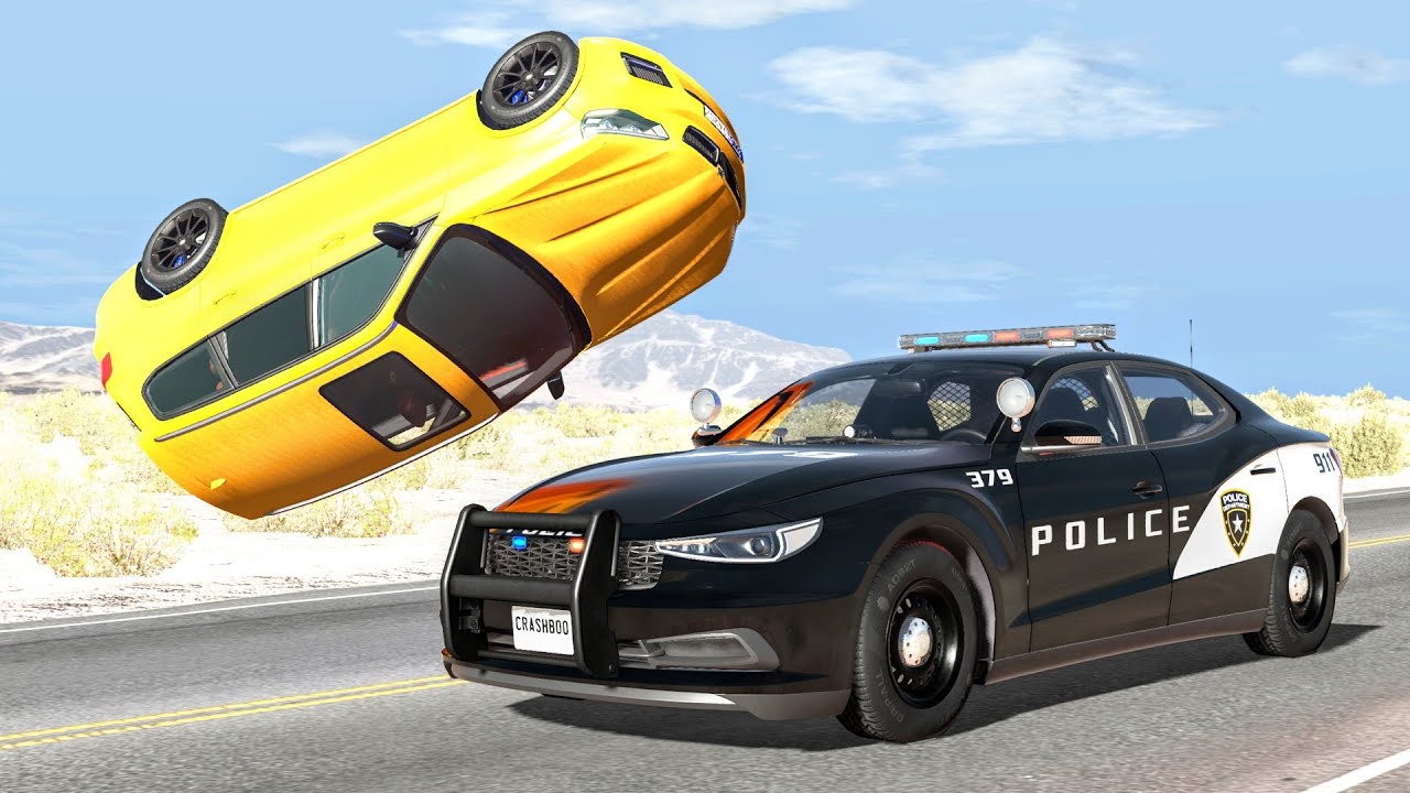 Police Chases With Traffic  - BeamNG Drive Car Crashes |CrashBoomPunk смотреть онлайн