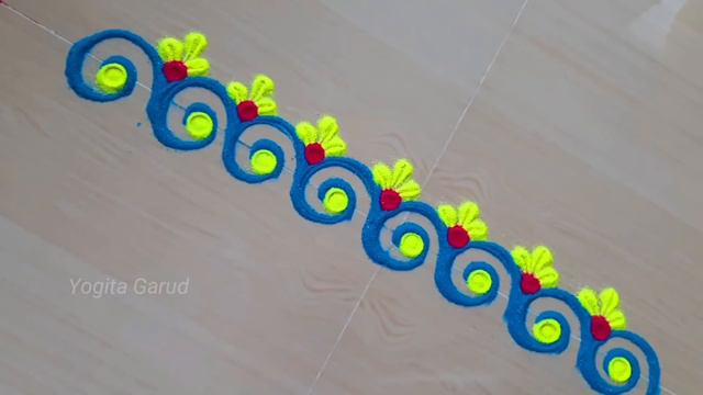 Easy rangoli design || Satisfying, relaxing rangoli art смотреть онлайн