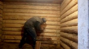 ШЛИФОВКА СТЕН В БАНЕ.