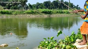 Real hook fishing video 2021 | Catch big fish with hook by small boy | km fish hunter