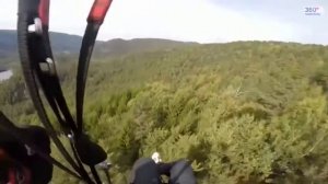 Полет на параплане - Трюки и Падение на параплане, парапланеризм при сильном ветре.