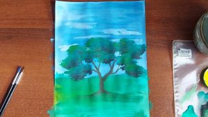 Как нарисовать дерево гуашью и кистью. как нарисовать пейзаж с деревом гуашью