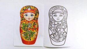 Раскраска Матрёшки. Хохломская роспись. Обзор.
