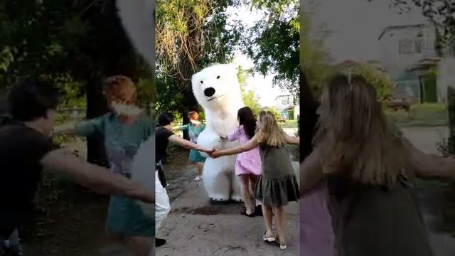 Как встречают нашего мишку ! Поздравление от белого медведя #shorts
