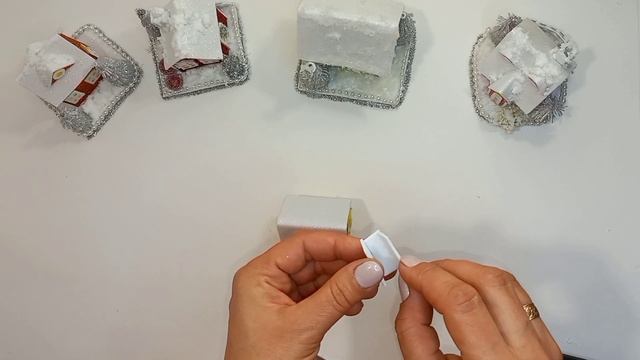 Ёлочная игрушка?Новогодние домики из глитерного фоамирана/Сувенир/ DIY Christmas miniature house