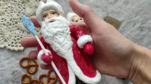 Дед Мороз и Снегурочка. Ватные ёлочные игрушки