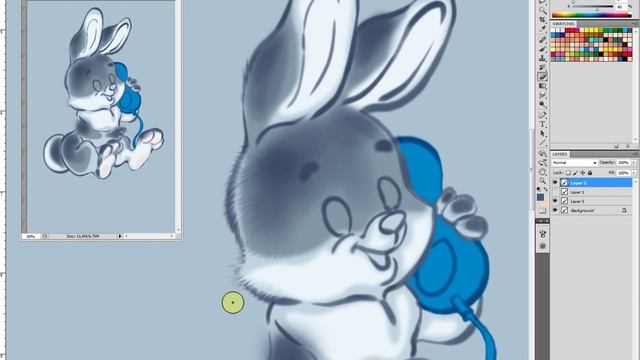 Рисуем пушистого зайца в Фотошоп draw a fluffy bunny in Photoshop 3 смотреть онлайн