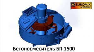 БЕТОНОСМЕСИТЕЛЬ ПРИНУДИТЕЛЬНОГО ТИПА БП 1500 ДЛЯ БЕТОННЫХ ЗАВОДОВ EUROMIX CROCUS