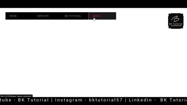 How To Create Rotated Navigation-bar Menu using CSS, HTML By #BKTutorial // Navbar
