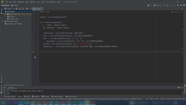 Создаем камеру наблюдения с детектором движения на python!