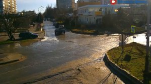 Перекрёсток в Щёлкино, 13.01.2016 - time-lapse с камеры 2