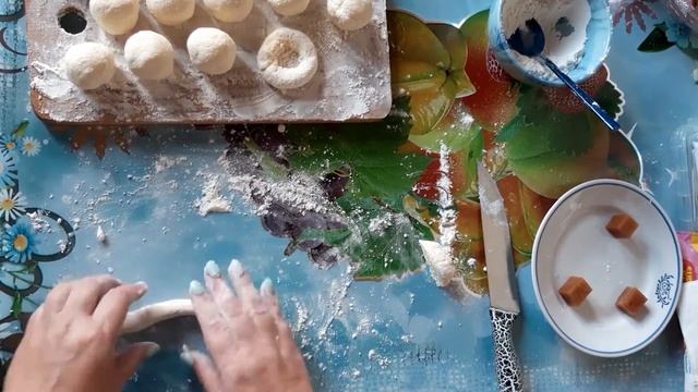 Пончики творожные с мармеладом из айвы...настоящие, как в детстве