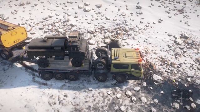 Выпускаю удава на лед. Автопоезд Azov 73210.Кольский, Ковдозеро, SnowRunner