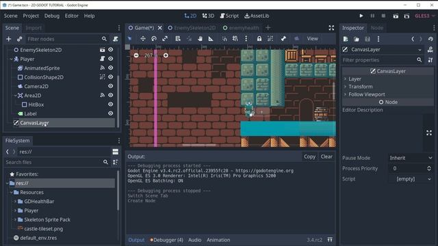 GODOT Engine TUTORIAL #04:   Make Your First 2D PLATFORMER GAME with GODOT:  Enemy FSM & HealthBars