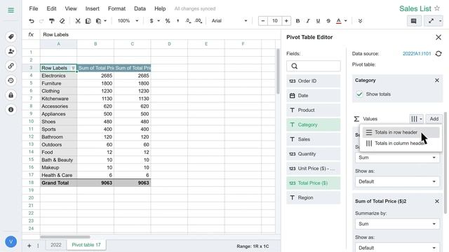 An introduction to Pivot Table in Synology Spreadsheet | Synology