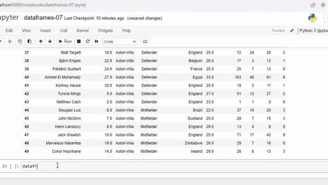 using slicing and indexing on DataFrames in python pandas | Artificial Intelligence - Part - 024 смотреть онлайн