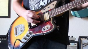Custom Kurt Cobain Fender Jaguar Replica Sound Demo (Fender 68 Vibrolux Custom and Mesa Boogie .22+