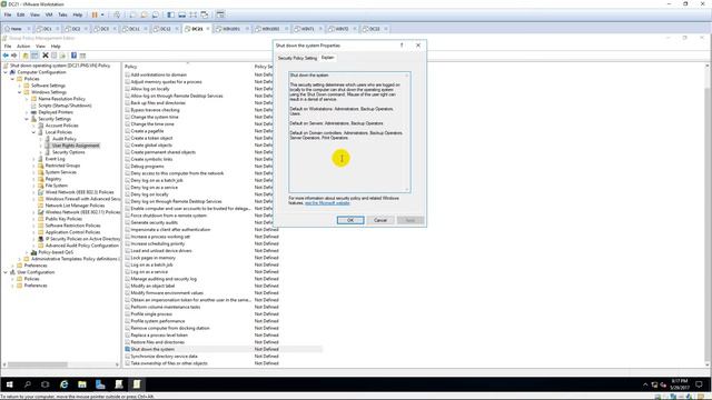 Settings who can shut down operating system using GPO on Windows Server 2016 смотреть онлайн