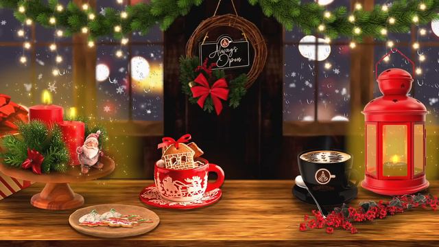 Christmas Ambience 🌟 Cozy Christmas Coffee Shop Ambience 🌟 3 Hours Christmas Jazz Music