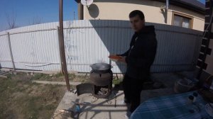 Плов из говядины в казане на костре!