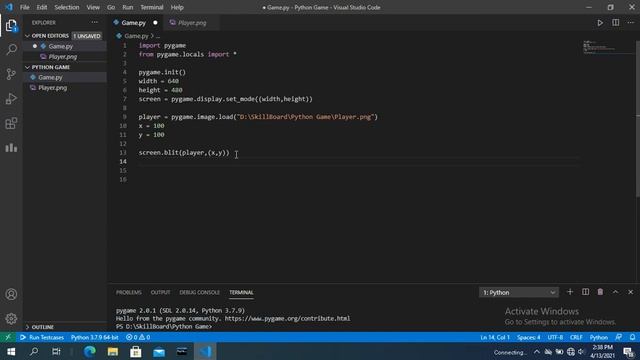 Game development for beginners using python | PYGAME | Code2gather