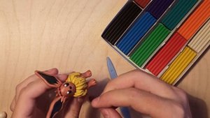 Как слепить фигурки покемонов! Иви и Меганиум из пластилина :)