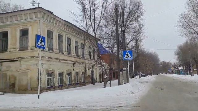 Большая Михайловская. От Петропавловской до Предтечи. Уральск старые названия улиц. февраль 2022