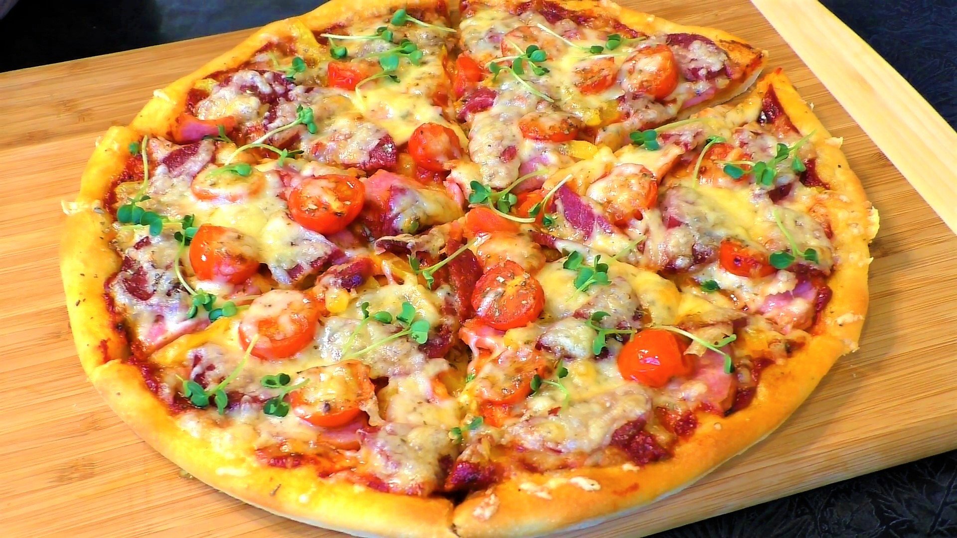 Домашняя пицца как в пиццерии рецепт с фото
