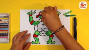 РАСКРАСКА для ДЕТЕЙ / Как нарисовать Черепашку Ниндзя Рафаэля 2