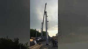 установка столба сотовой связи . Монтаж ск 26