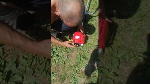 Первый запуск 4х тактной мото косы красная звезда вс34