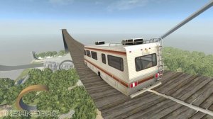BeamNG Drive Vehicles Vs Splitting Suspension Bridge - Insanegaz
