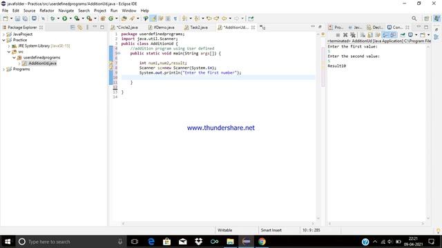 Addition Program in Java Eclipse | | Java